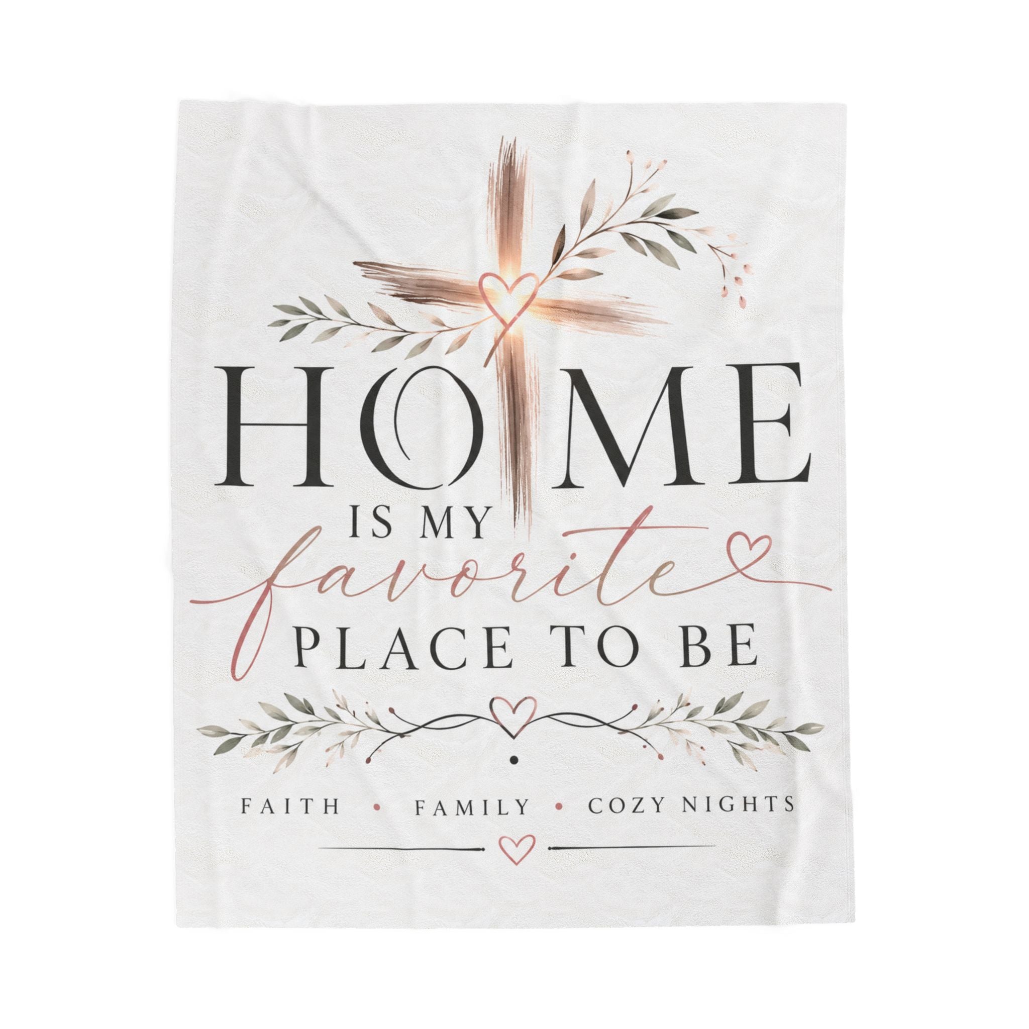 Home Is My Favorite Place to Be Cozy Christian Throw Blanket