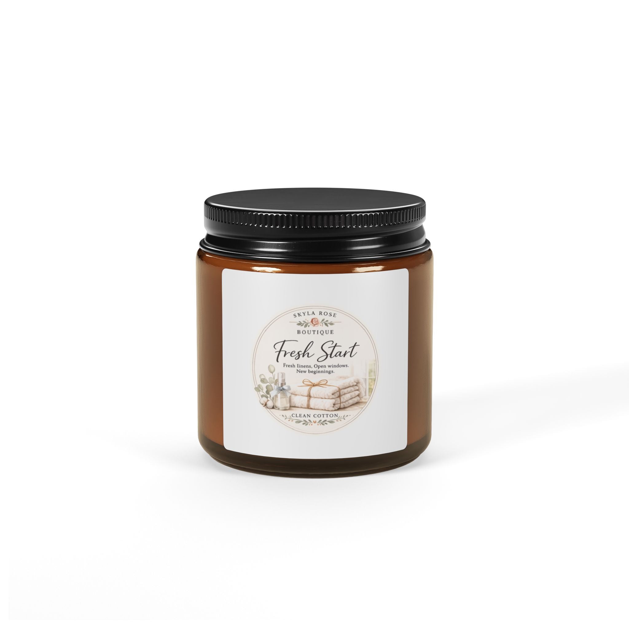 Skyla Rose Boutique Fresh Start Scented Soy Candle - Clean Cotton