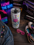 20oz Tumbler — I Love the 80s Retro Cassette, Boombox & BMX Design