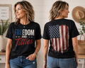 Freedom & Titties Funny Patriotic Graphic T-Shirt