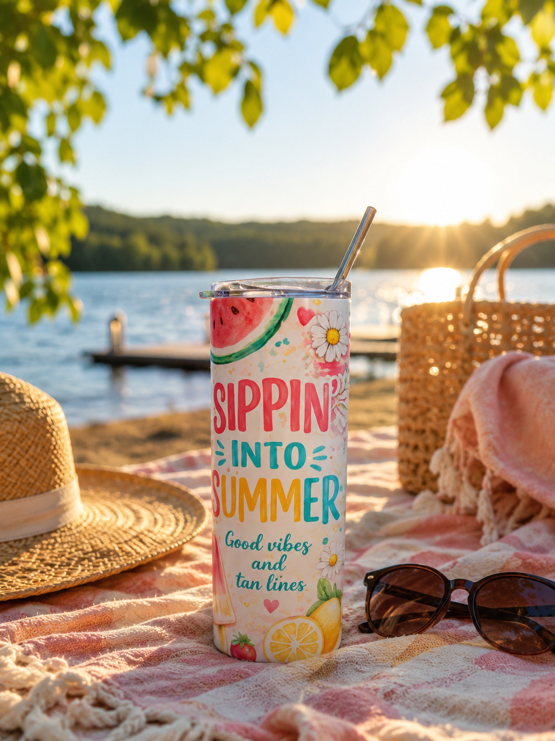 Sippin' Into Summer - 20 oz  Skinny Tumbler
