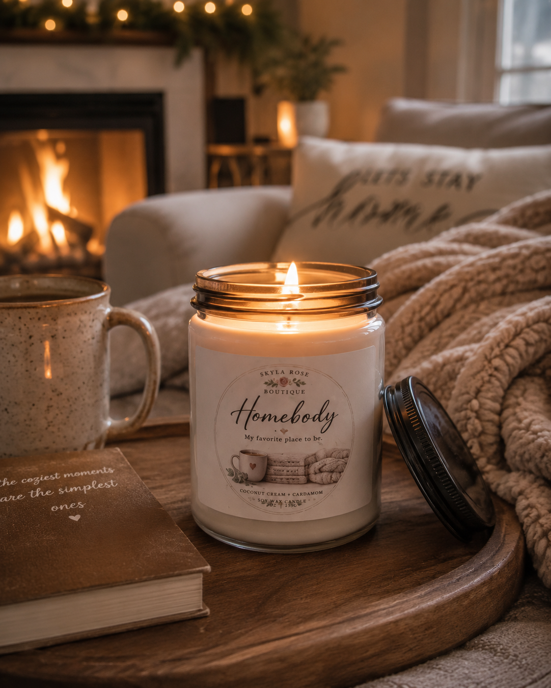 Skyla Rose Boutique Christmas Morning Scented Soy Candle - Christmas Warmth