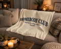Hombody Club Velveteen Plush Blanket – "Good Books • Good Snacks • Good Naps" Cozy Throw