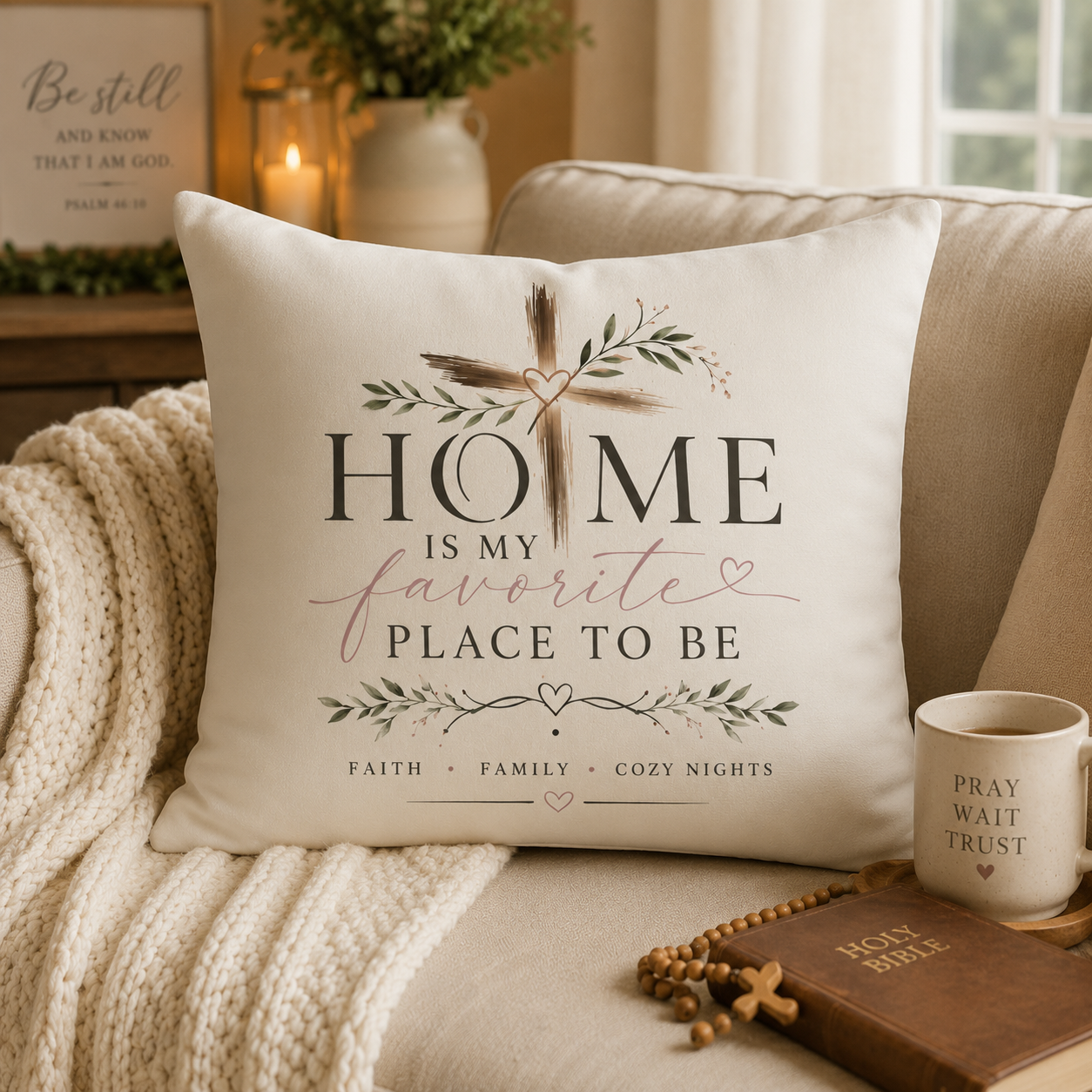 Home Is My Favorite Place To Be Faux Suede Throw Pillow