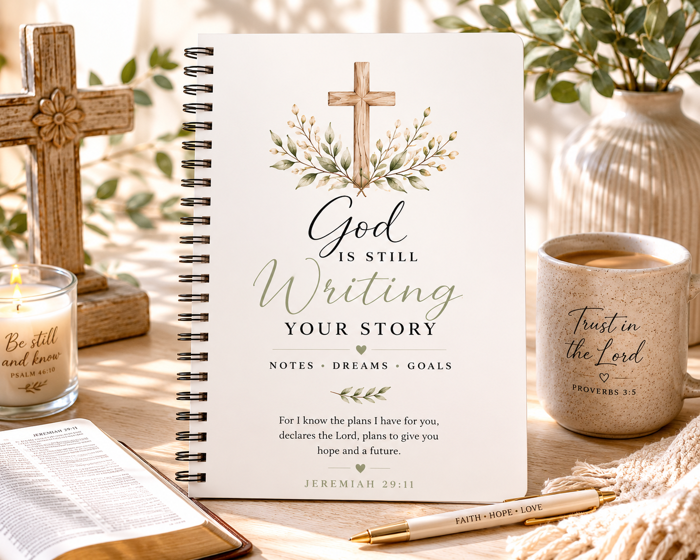 God is still Writing Your Story Christian Spiral Notebook