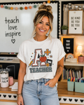 A+ Teacher Comfort Colors Graphic Tee | Retro Back to School Shirt
