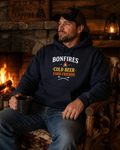 Bonfires Hoodie – “Cold Beer · Good Friends” Campfire Hoodie