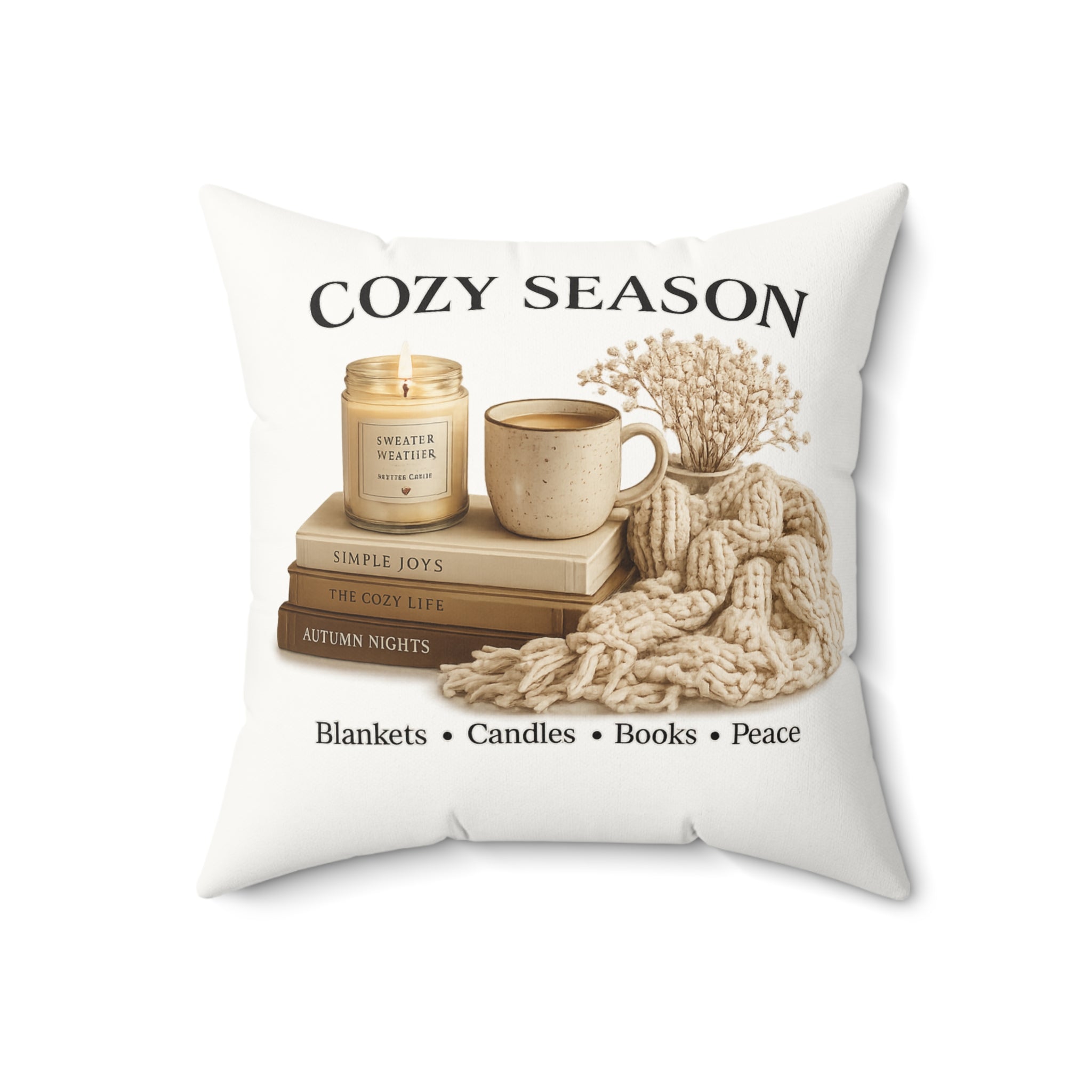 Cozy Season Faux Suede Throw Pillow