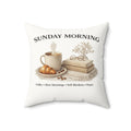 Sunday Morning Faux Suede Throw Pillow