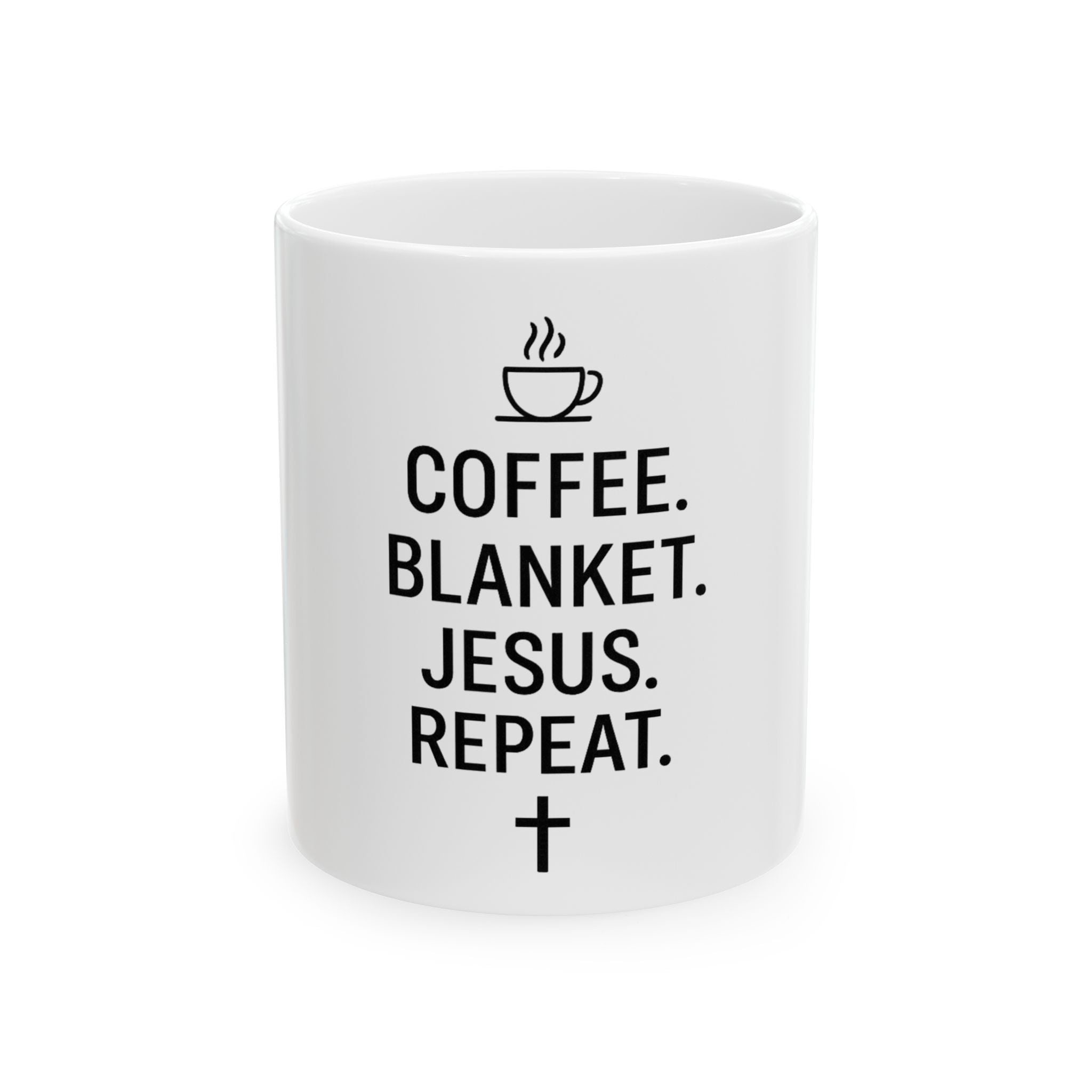 Coffee. Blanket. Jesus. Repeat. Mug – Christian Coffee Ceramic Mug (11oz, 15oz)