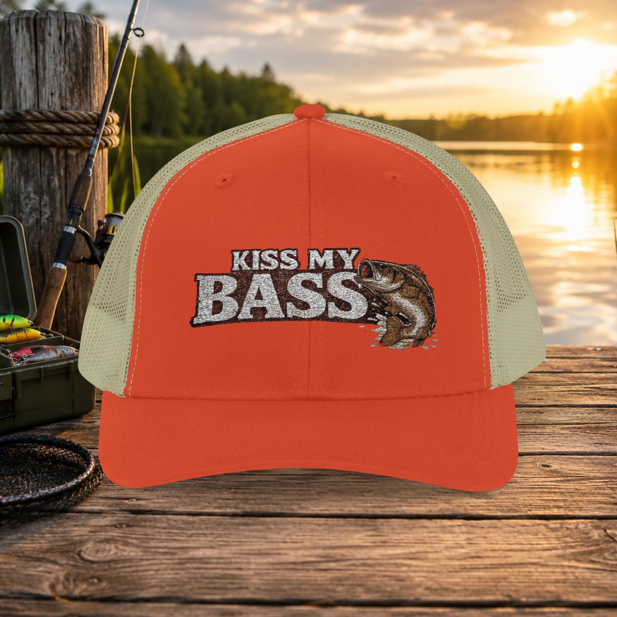 Kiss My Bass Fishing Trucker Hat