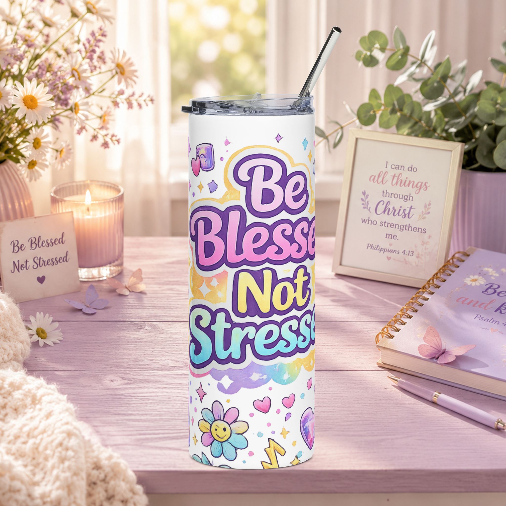 Too Blessed to Be Stressed 20 oz Tumbler