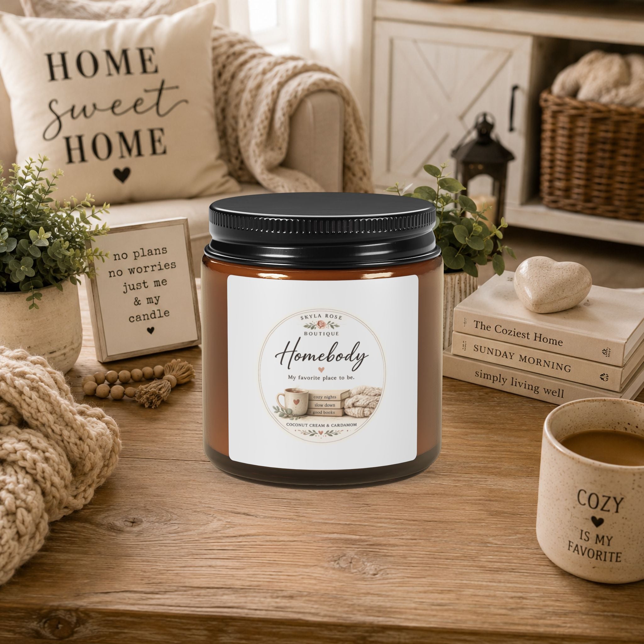 Skyla Rose Boutique Sunday Morning Scented Soy Candle - Coconut Cream & Cardamom